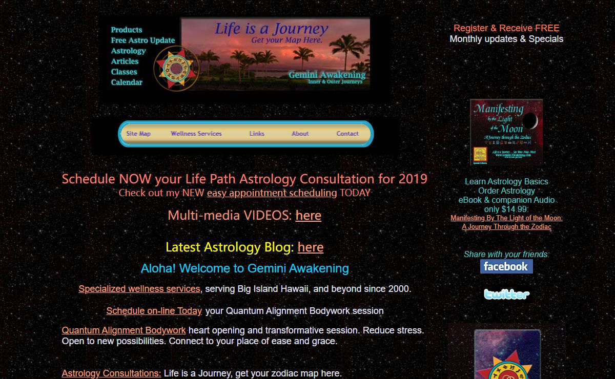 Big Island Astrology, Body and Soul, Kailua-Kona Hawaii astrologer with Gemini Awakening
