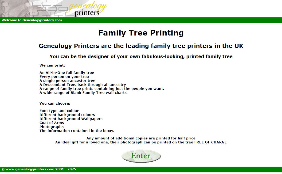 genealogy printers - Home Page