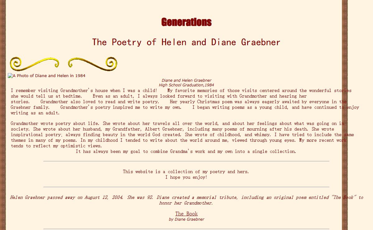 Generations: The Poetry of Helen and Diane Graebner