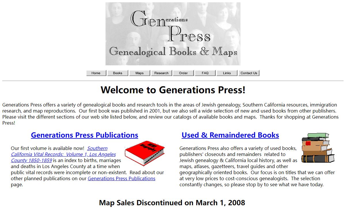 Generations Press Books & Maps