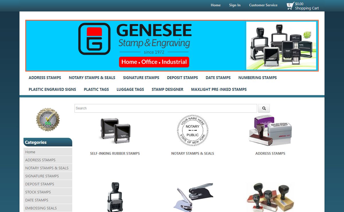 Rubber Stamps and Engraving | *Free Shipping at GeneseeStamp.com