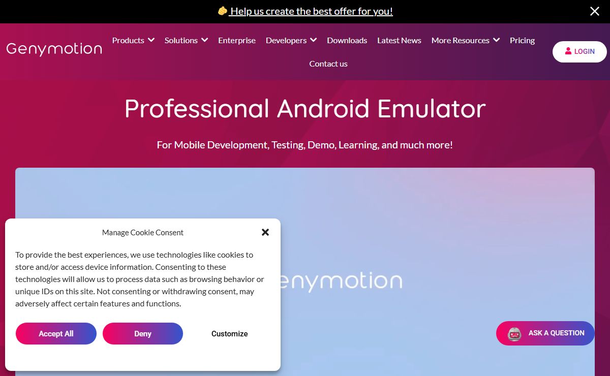 Genymotion - Android Emulator in the Cloud and for PC & Mac