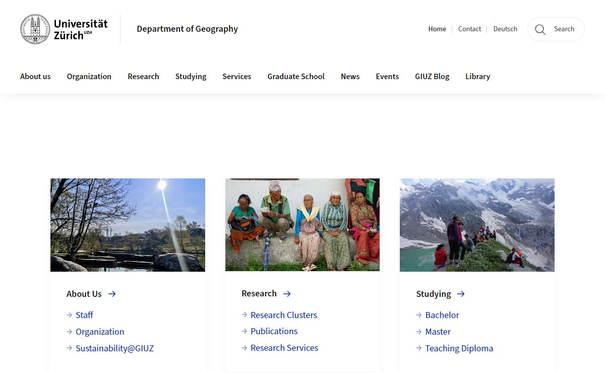 | Department of Geography | UZH
