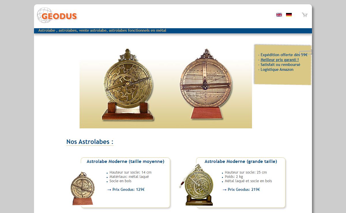 Astrolabe, vente astrolabe, astrolabe fonctionnel au meilleur prix.