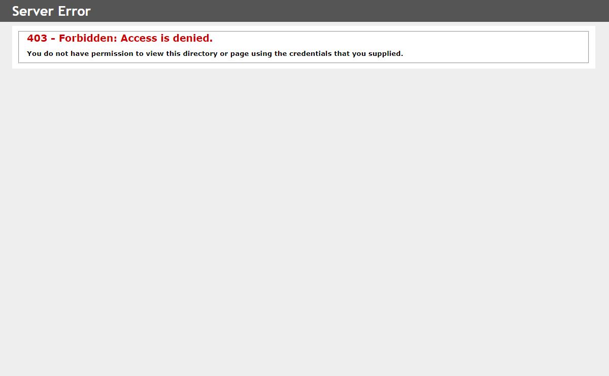 403 - Forbidden: Access is denied.