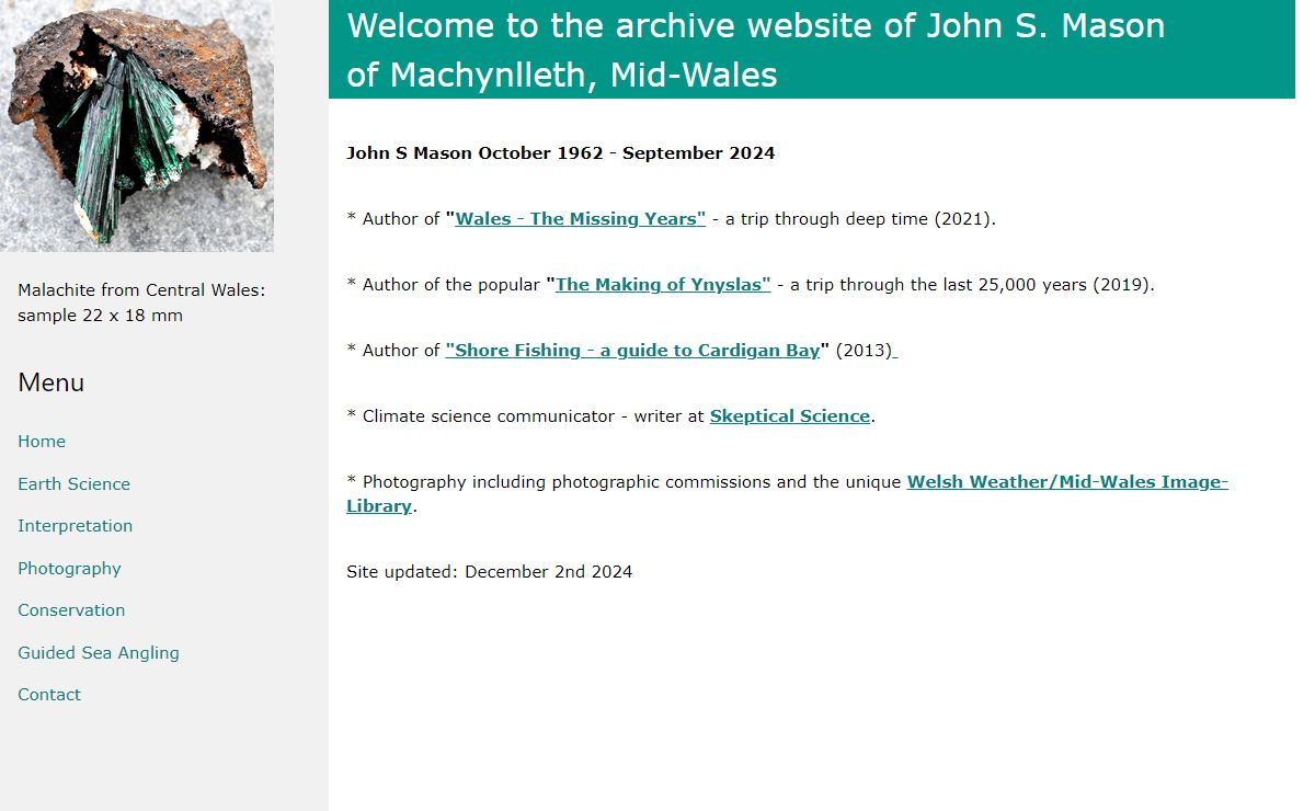 JOHN S. MASON, MACHYNLLETH, MID-WALES