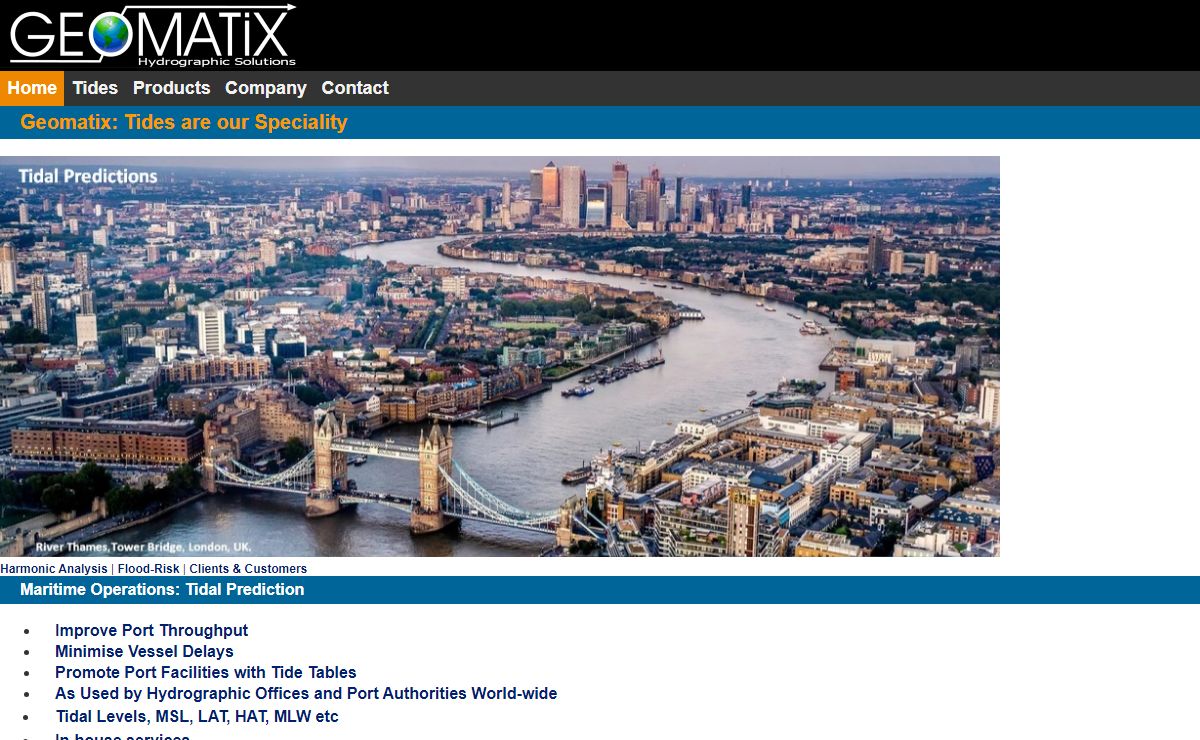 Geomatix: Tides - Prediction, Analysis, Tidal Levels, and Coastal Legal Boundaries
