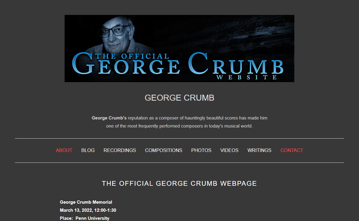 The Official George Crumb website