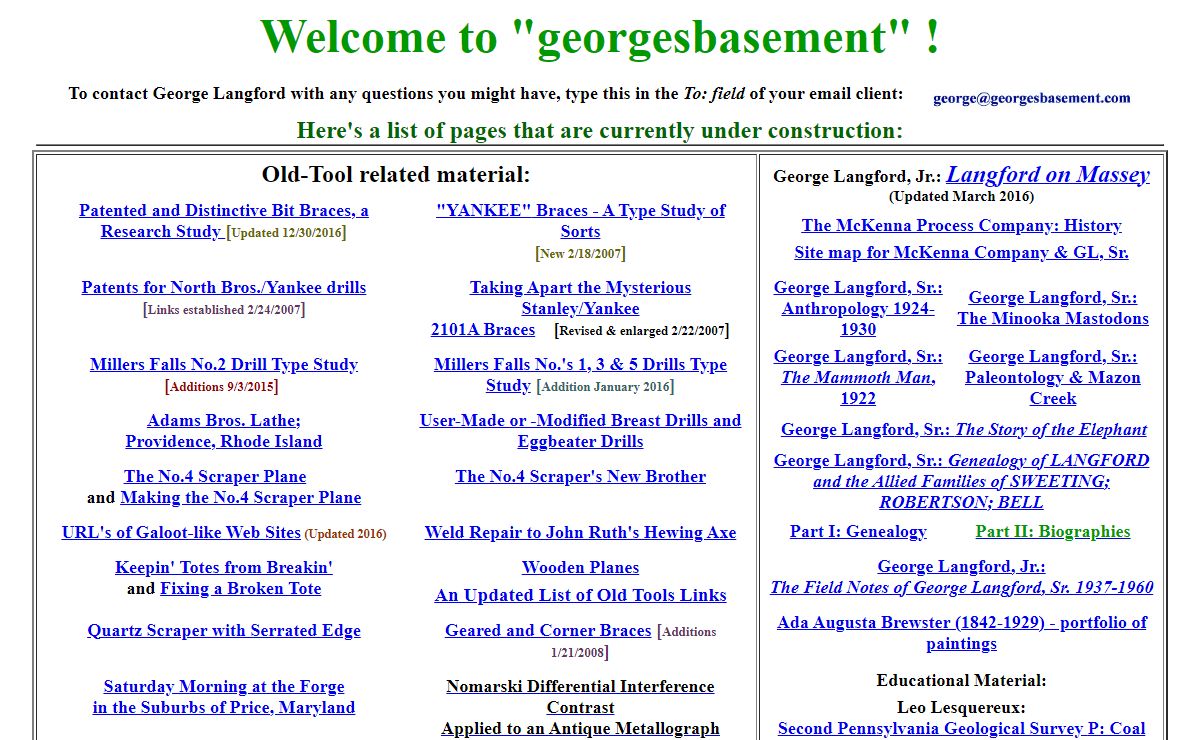 OldTools resources edited by George Langford, Sc.D.
