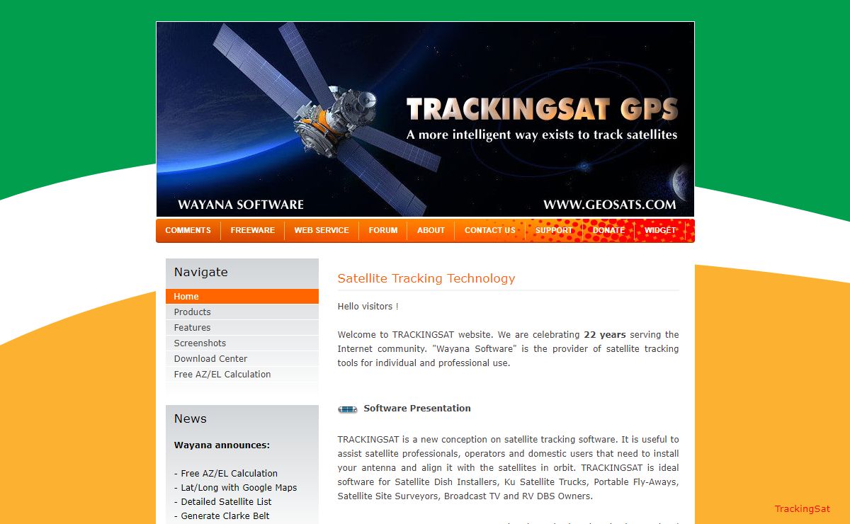 TrackingSat GPS - Satellite Dish Alignment Program