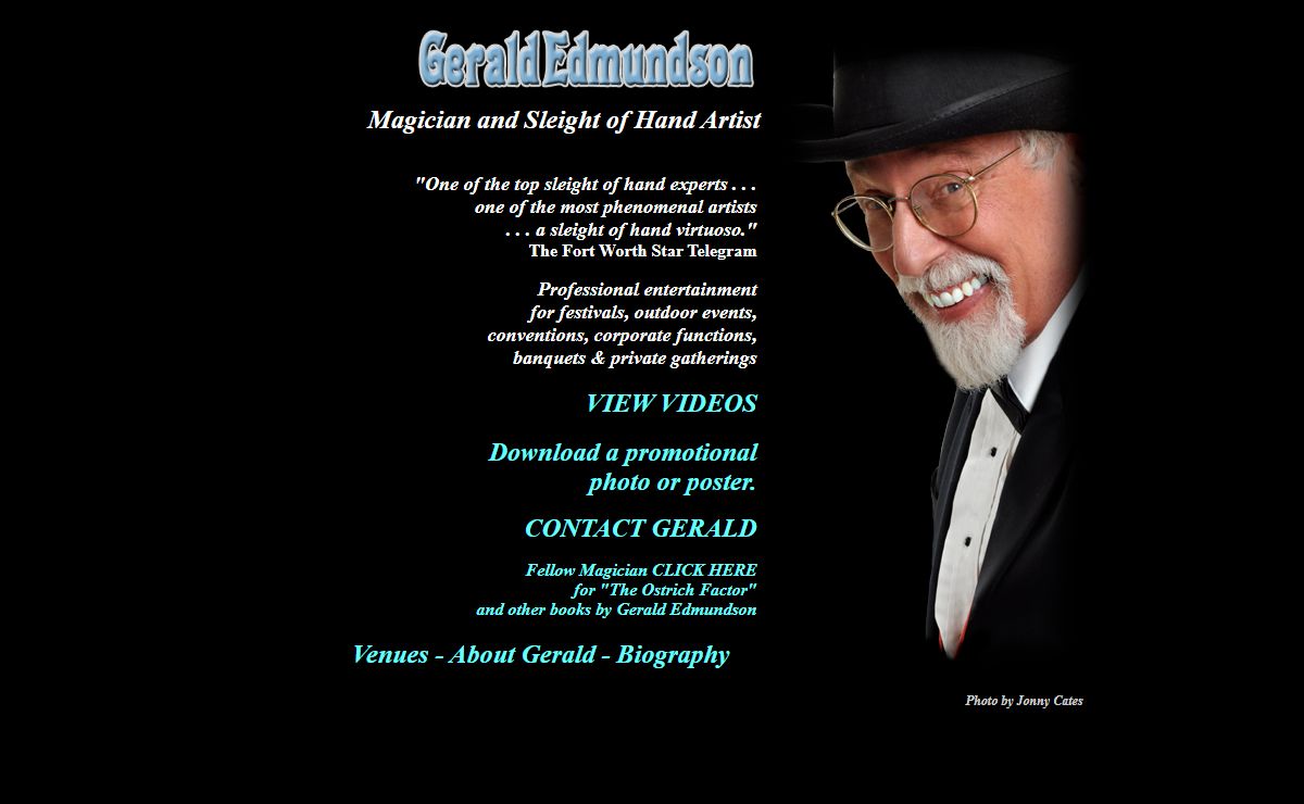 Gerald Edmundson, Magician and Sleight of Hand Artist