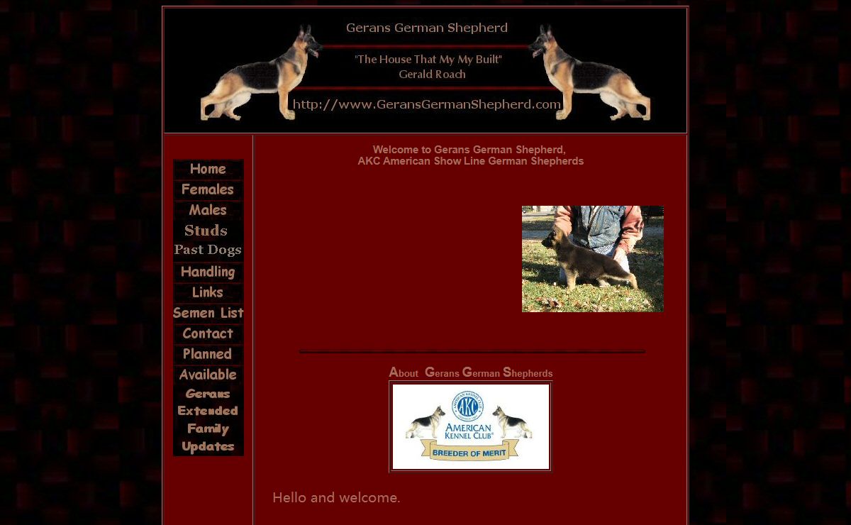 German Shepherds at Gerans, AKC German Shepherd Puppies, German Shepherd Breeder, Indiana, AKC American Show Line German Shepherds