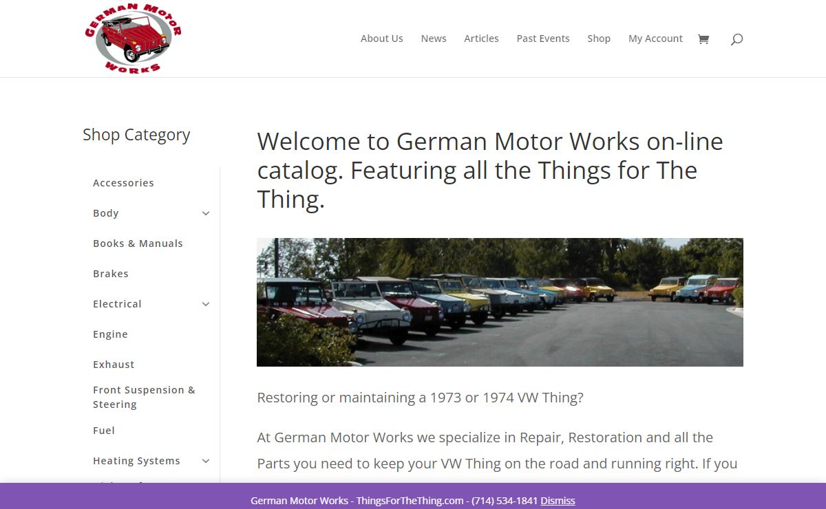 VW Thing Parts & Restoration - German Motor Works | VW Thing Parts and Restoration Specialists, Type 181, Safari Accessories Things for The Thing German Motor Works