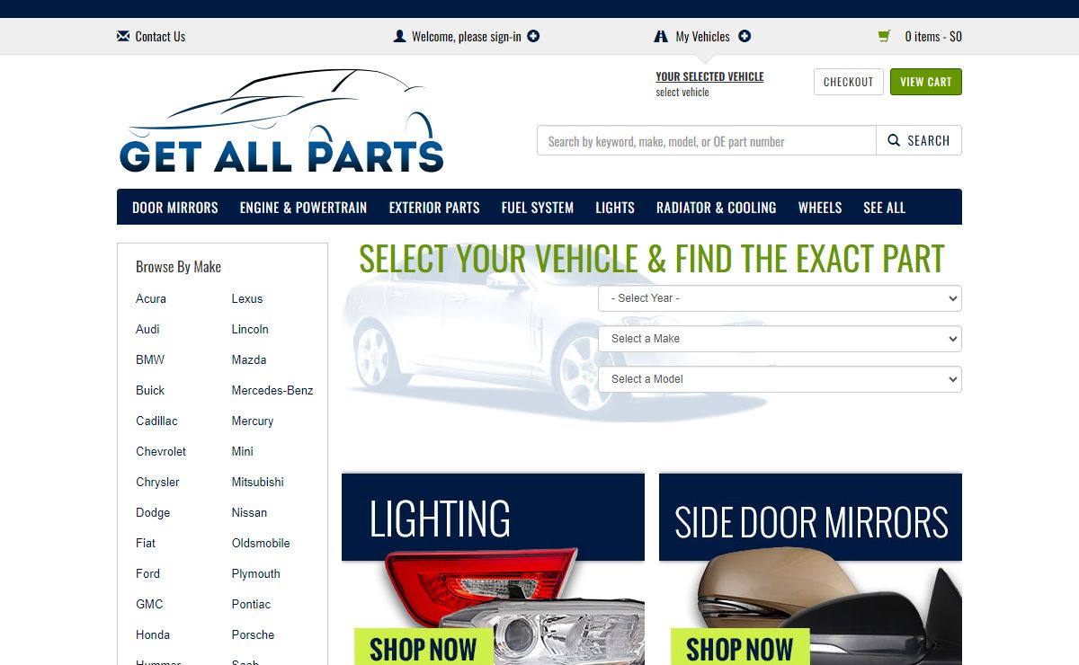 Aftermarket Car & Truck Replacement Parts | Get All Parts