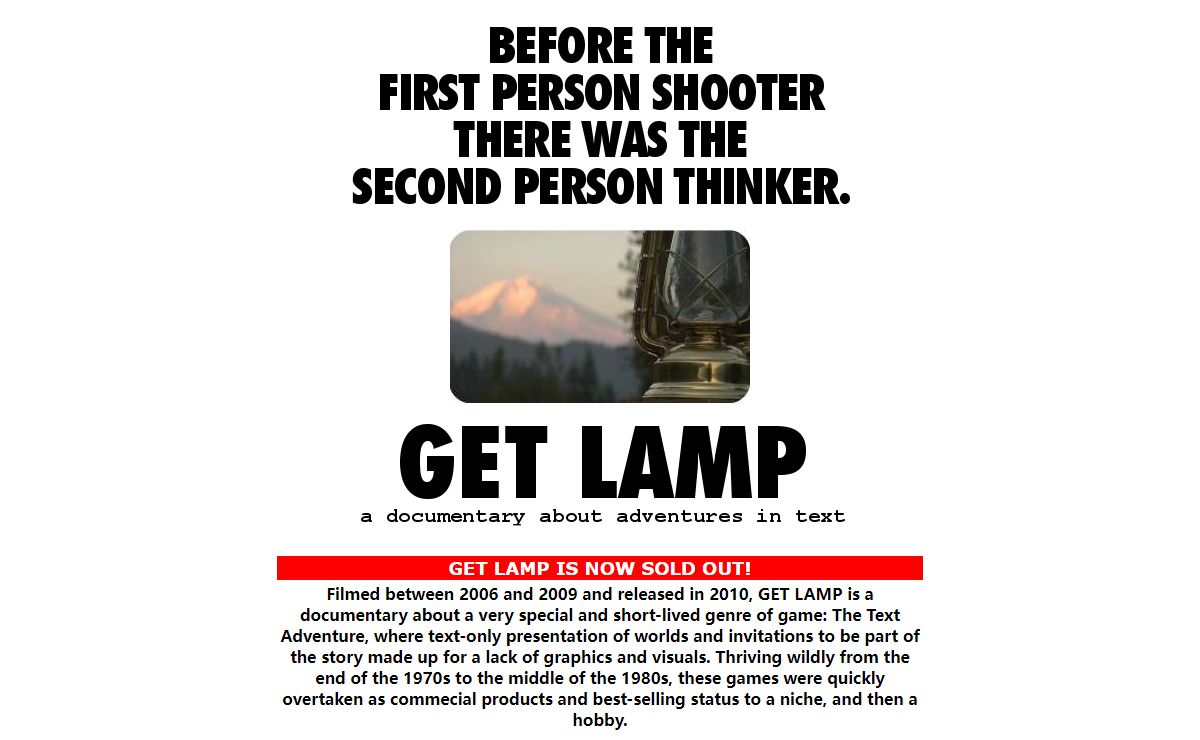 GET LAMP: THE TEXT ADVENTURE DOCUMENTARY