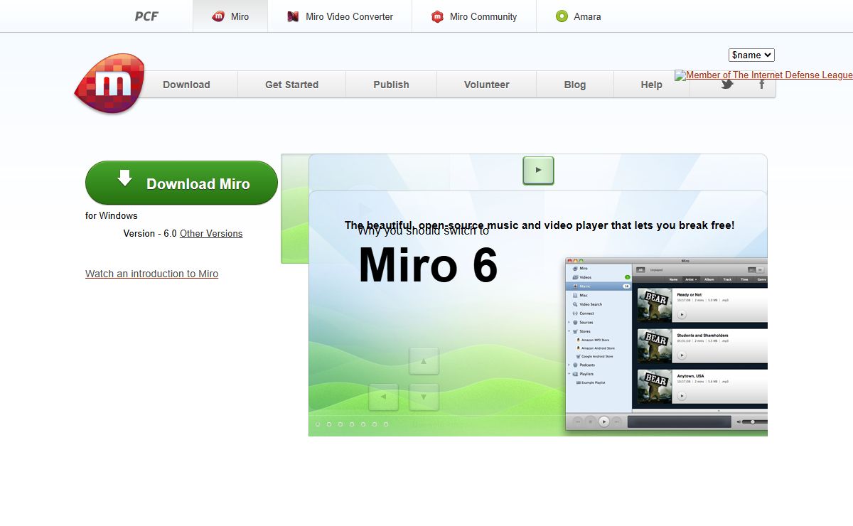 Miro - Free, open-source music and video player.