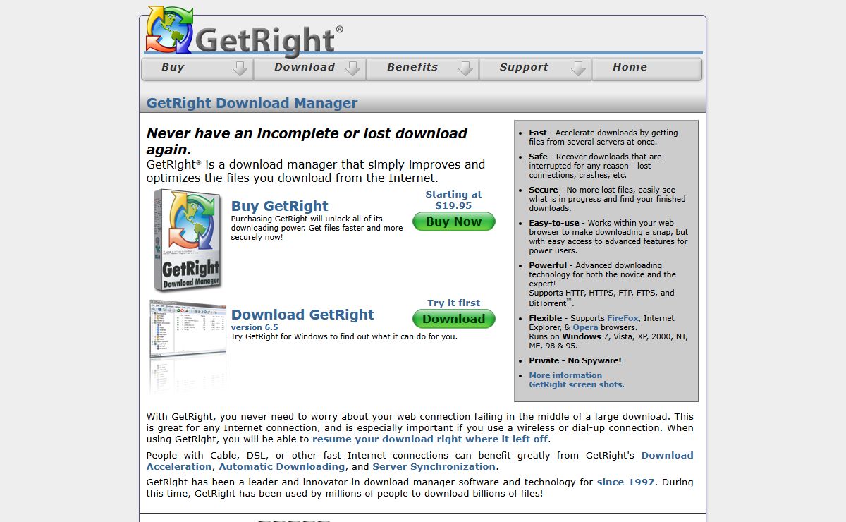 Resume Downloads, Schedule Downloads, Accelerate for Faster Downloads - GetRight Download Manager
