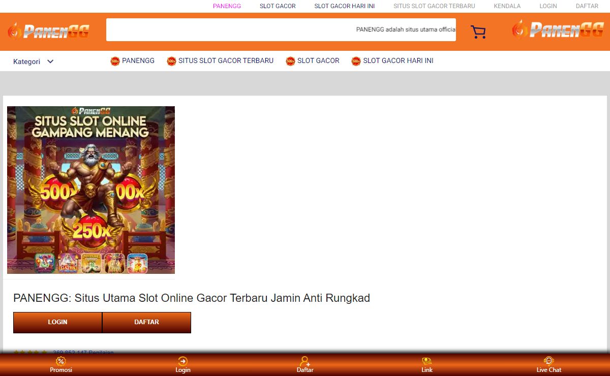 PANENGG: Situs Utama Slot Online Gacor Terbaru Jamin Anti Rungkad