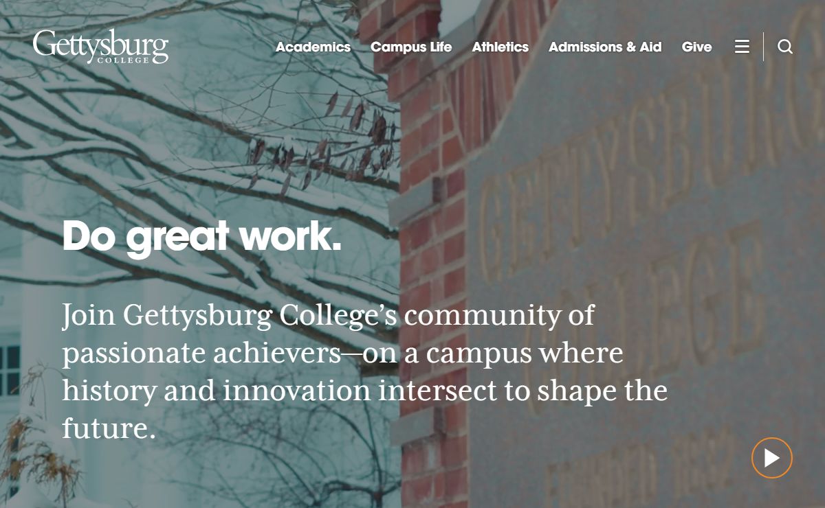 Gettysburg College in Pennsylvania - ‘Do Great Work’