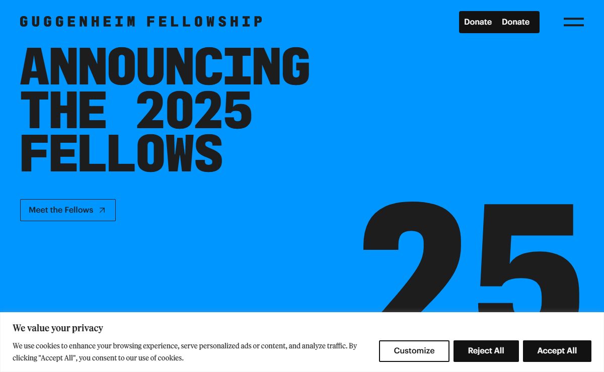 Guggenheim Fellowship: Supporting exceptional individuals in more than 50 fields — Guggenheim Fellowships: Supporting Artists, Scholars, & Scientists