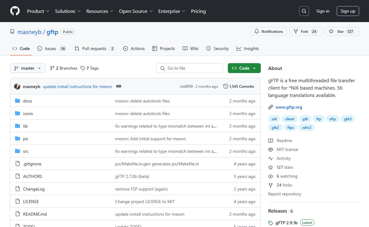 GitHub - masneyb/gftp: gFTP is a free multithreaded file transfer client for *NIX based machines. 56 language translations available.
