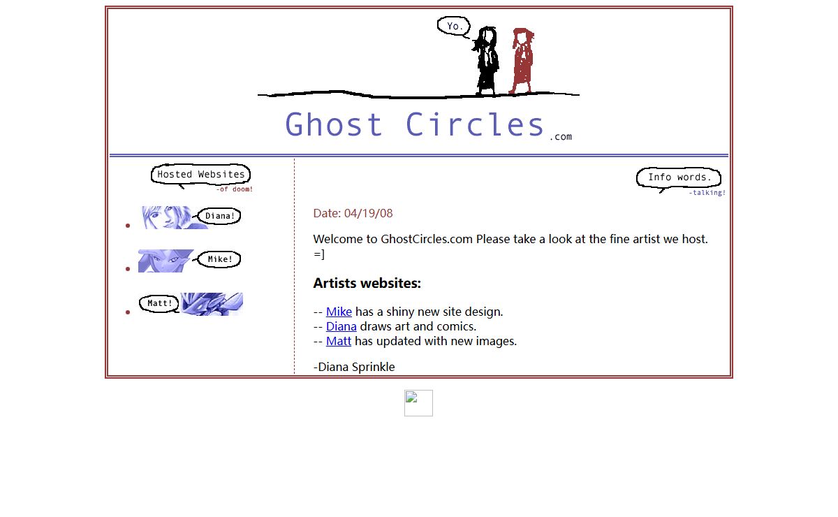 Ghost Circles: featuring artists Diana Sprinkle, Michael Vega, and Matt Holmberg.