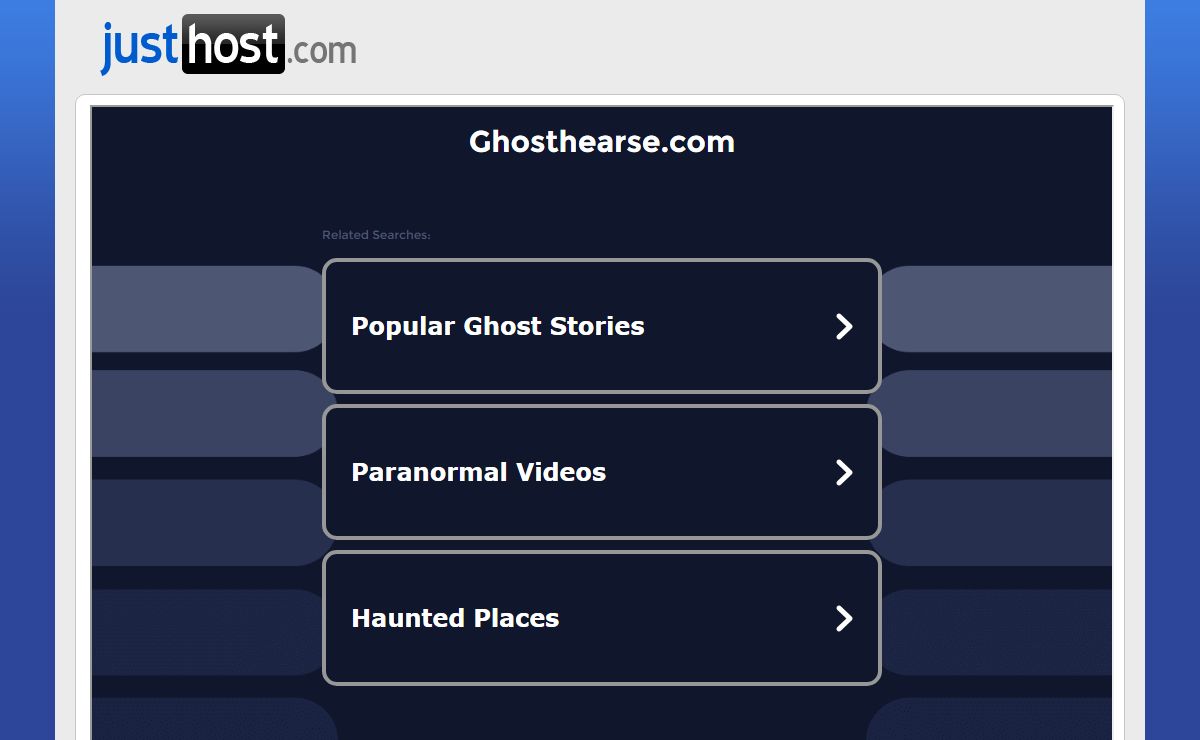 Welcome ghosthearse.com - Justhost.com