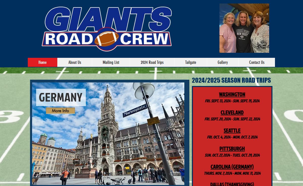 Giants Road Crew | Giant Travel Packages | Kendall Park | NJ