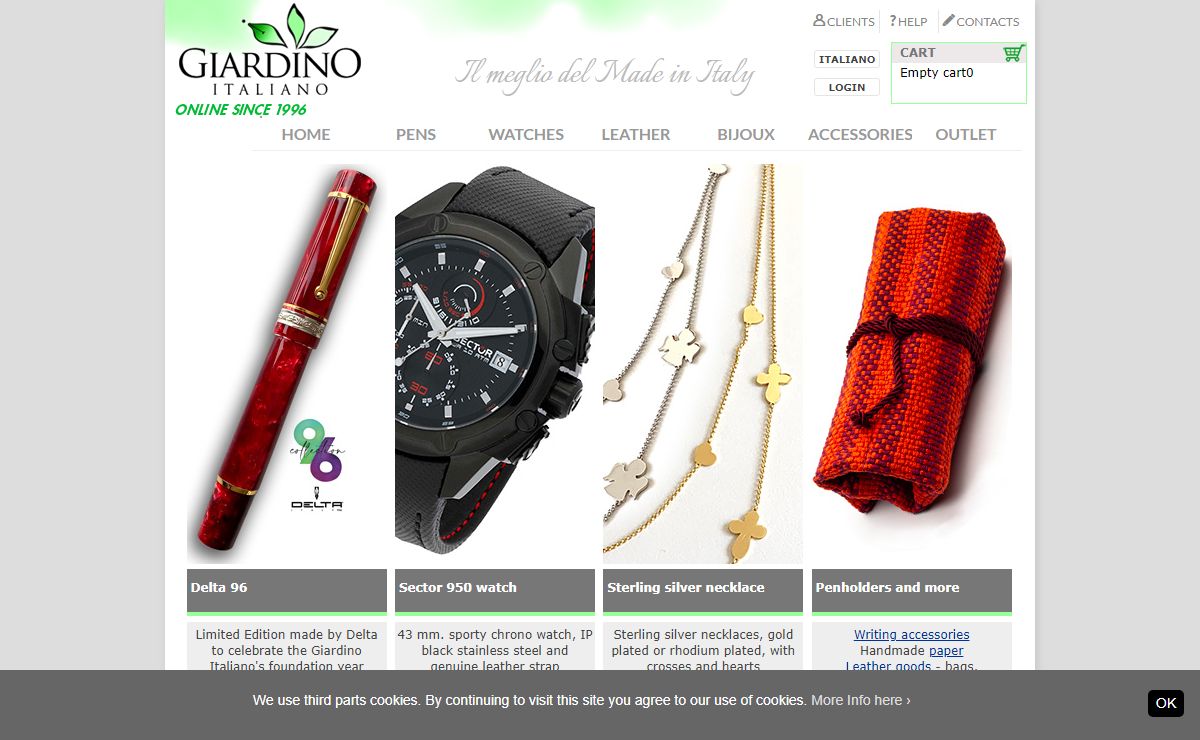 Giardino Italiano - shopping of fountain pens and accessories, leather goods, jewels, fine gifts