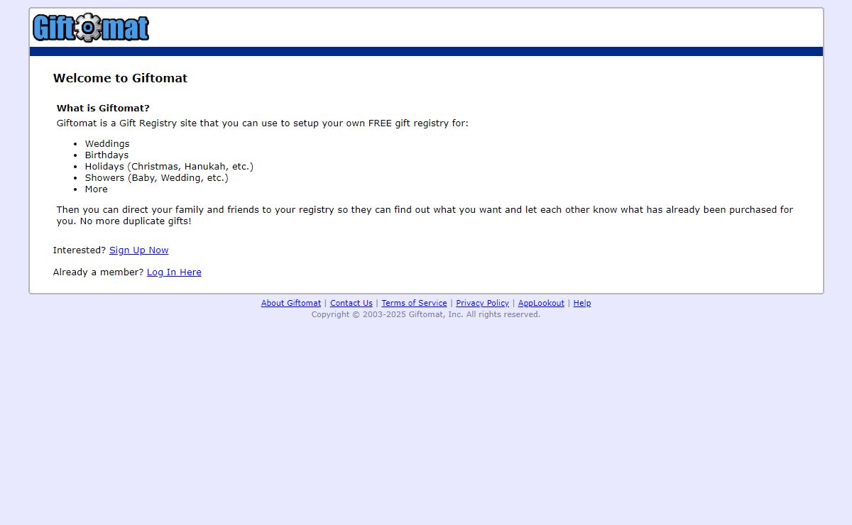 Giftomat - Free Gift Registry Service