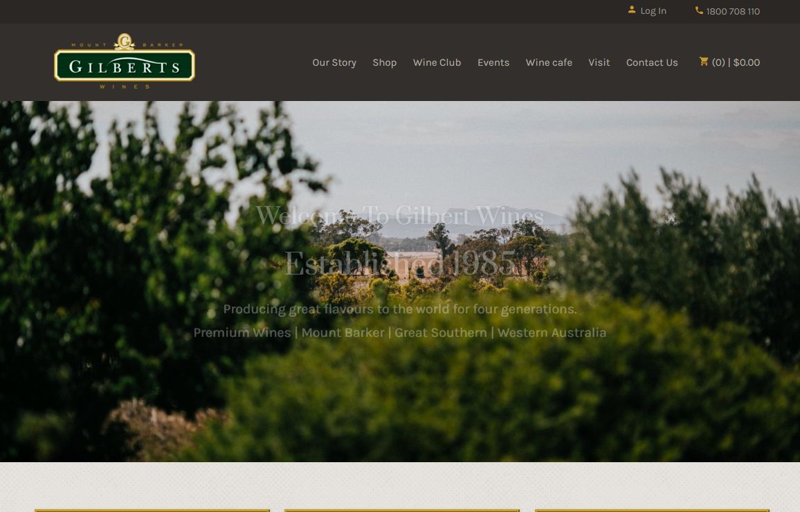 Gilbert Wines - Homepage