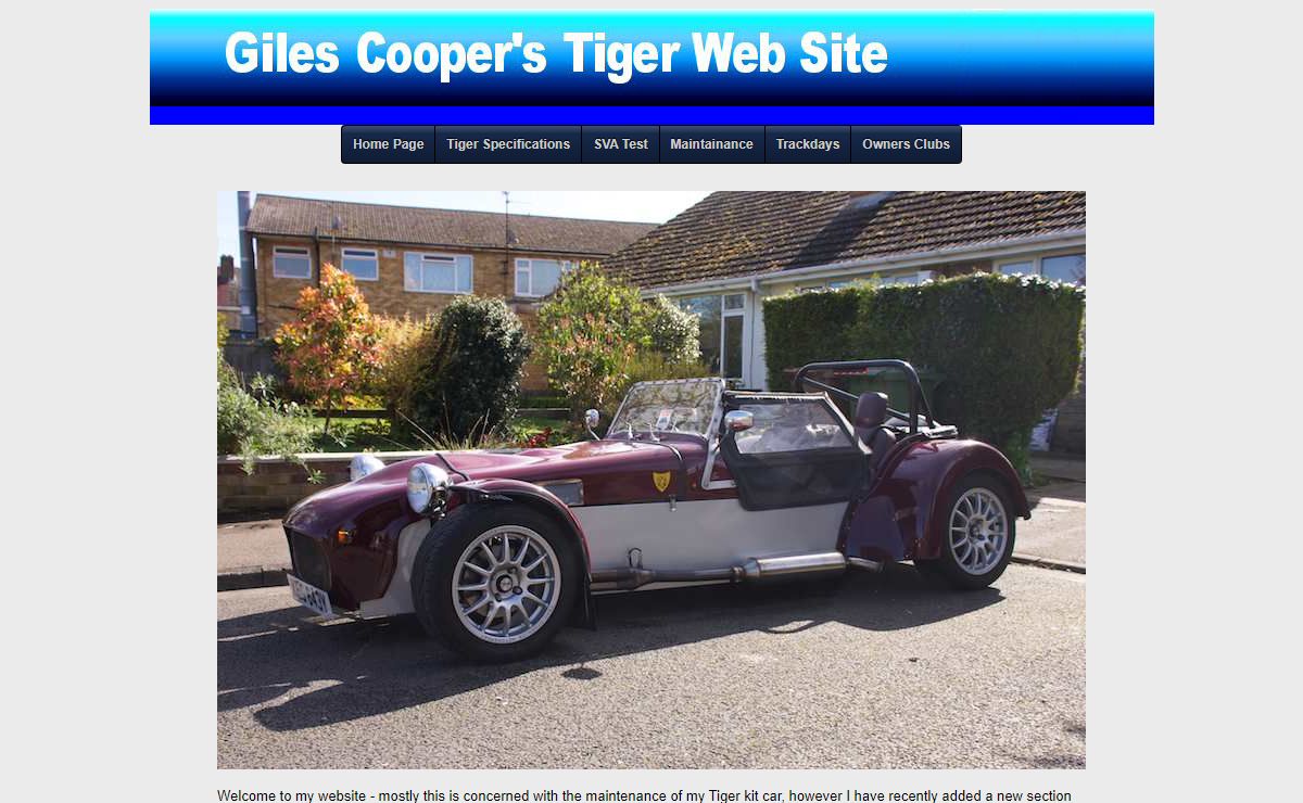 Giles Cooper's Tiger Web Site