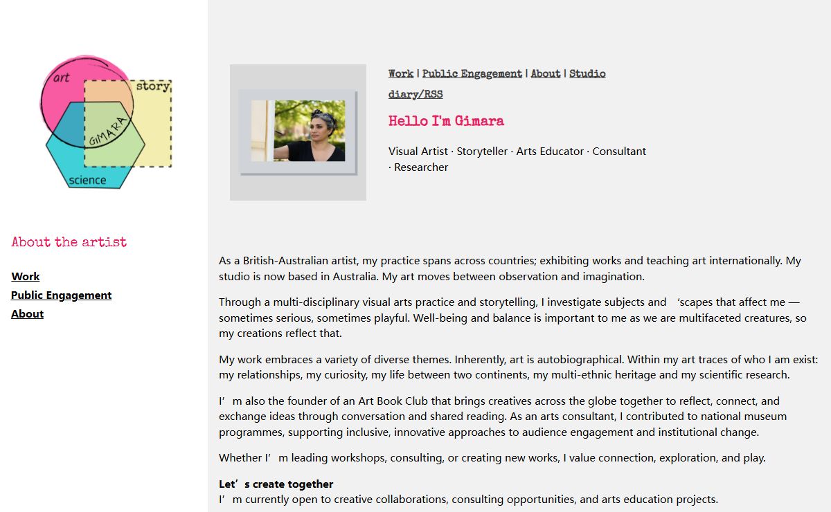 About Gimara Duncan-Rice - Visual Artist's Blog