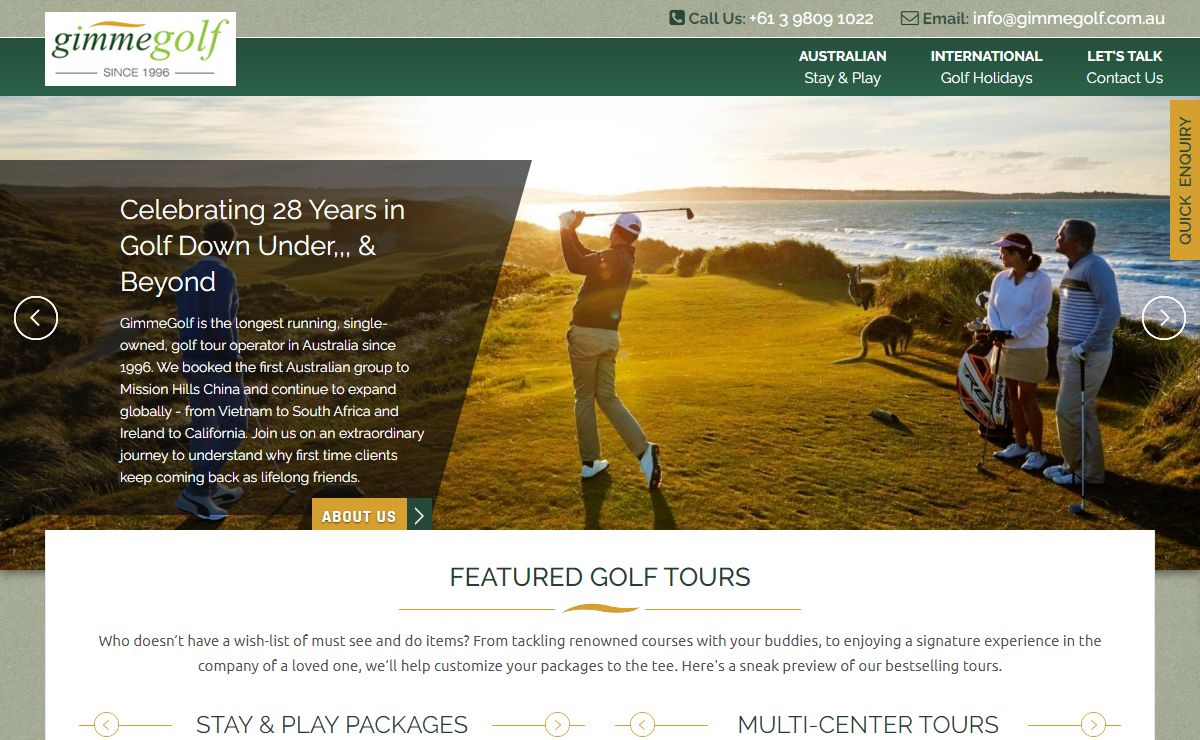 Australian and International Golf Tours