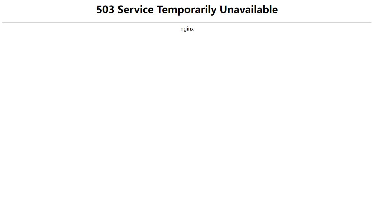 503 Service Temporarily Unavailable