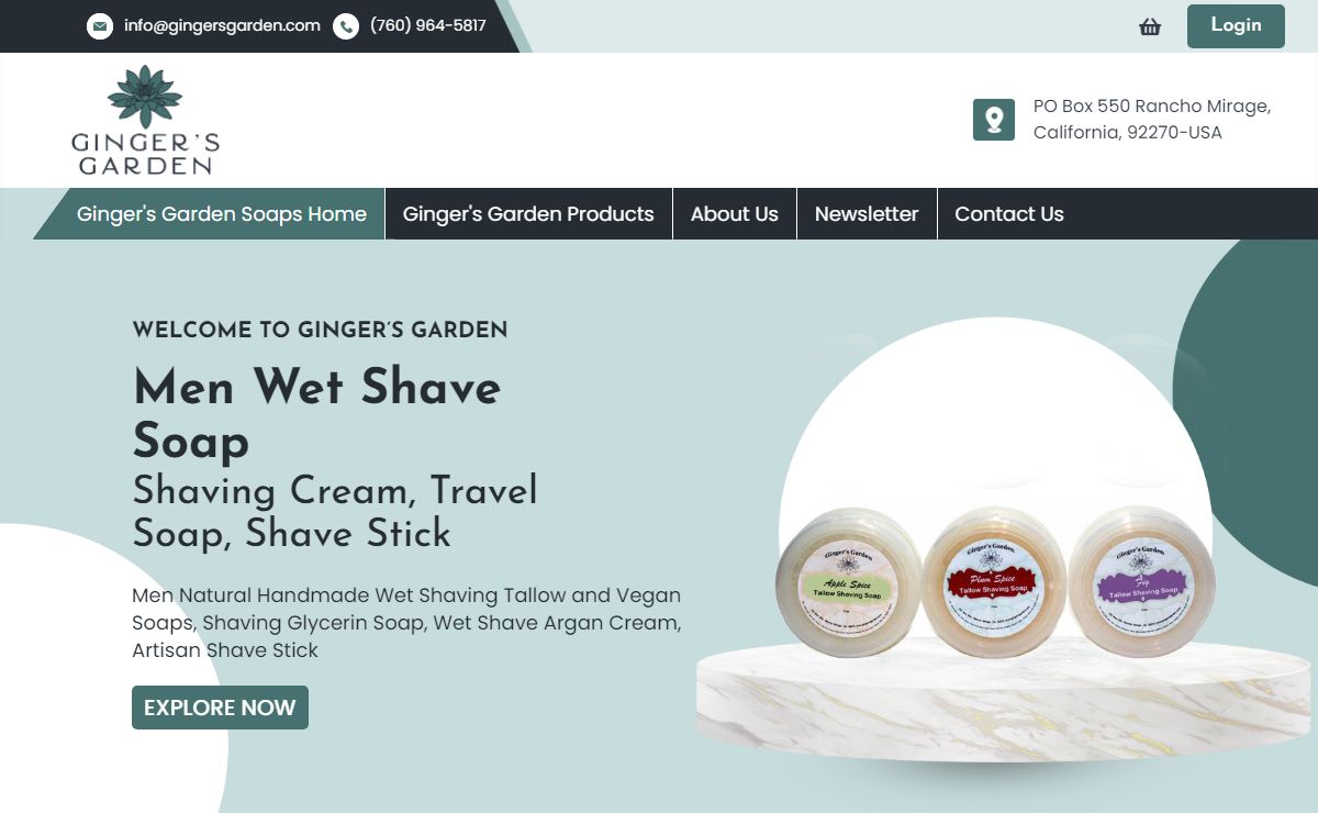 Ginger's Garden Handmade Artisan Soaps, Wet Shaving Soaps, Aftershave