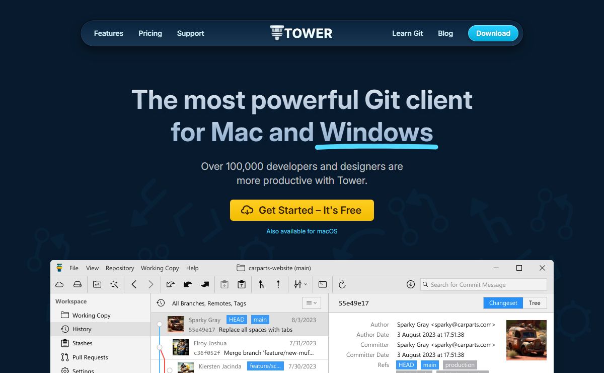 Tower — The most powerful Git client for Mac and Windows