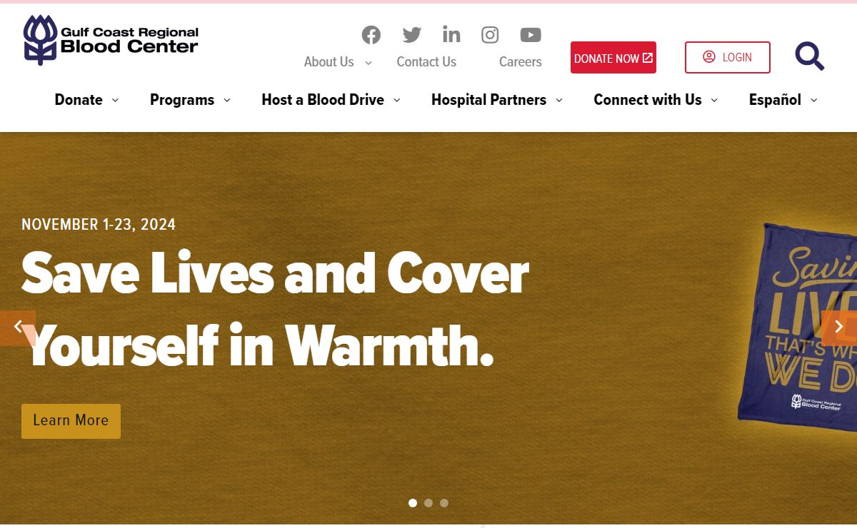 Donate Blood with Gulf Coast Regional Blood Center