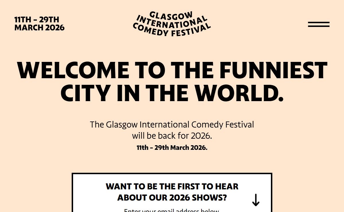 Glasgow International Comedy Festival - 11th - 29th March 2026