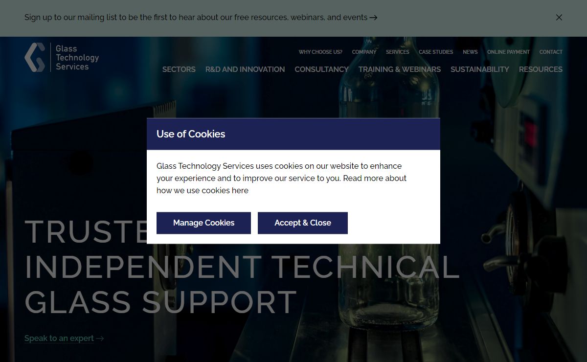 Trusted Technical Glass Support | Glass Technology Services