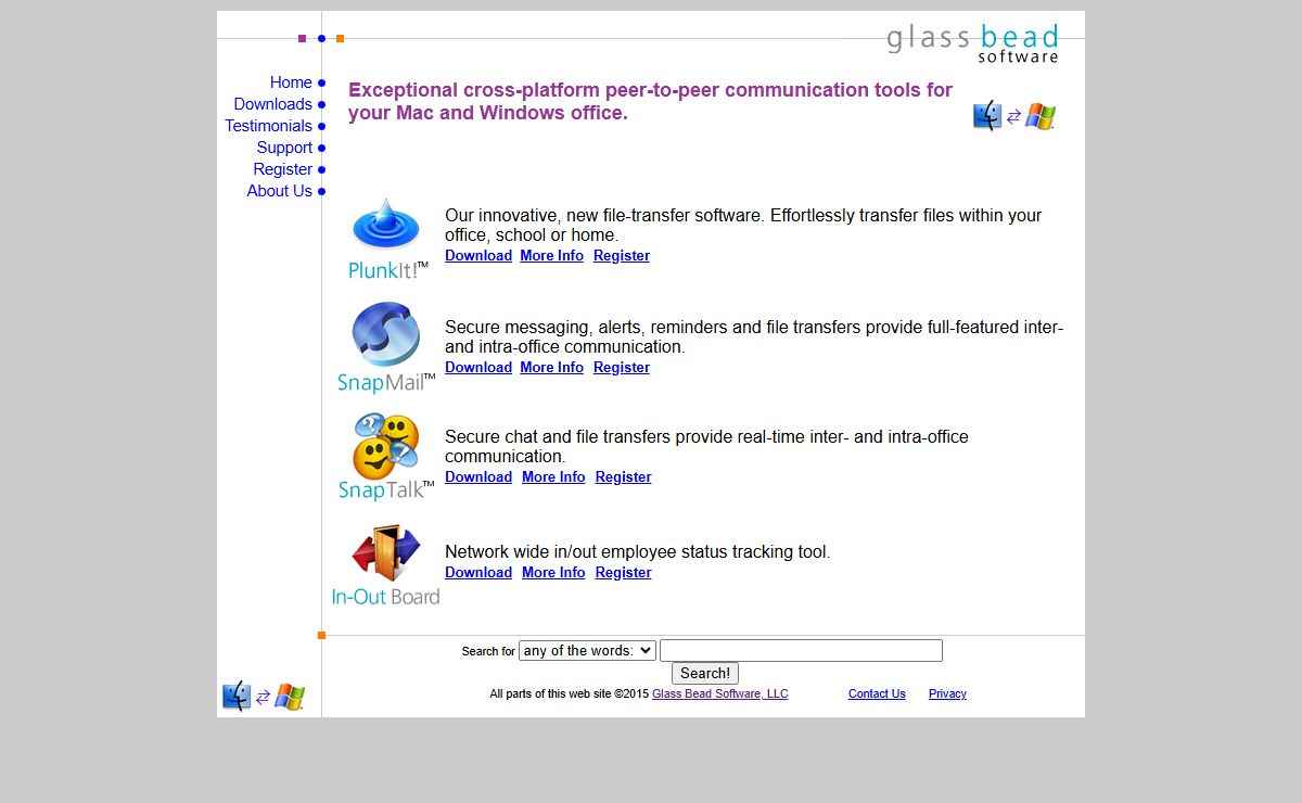 Glass Bead Software: Messaging, chat, file-transfer & staff tracking