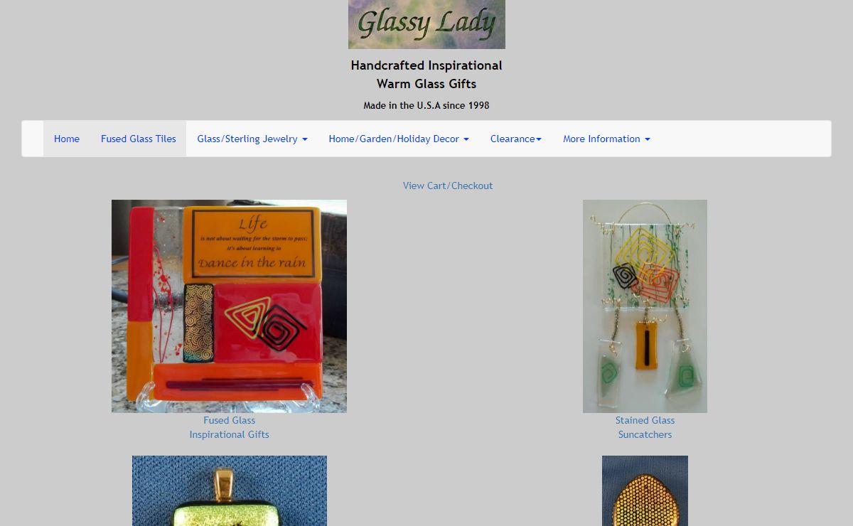 Inspirational Gifts and Jewelry by Glassy Lady handcrafted in warm glass