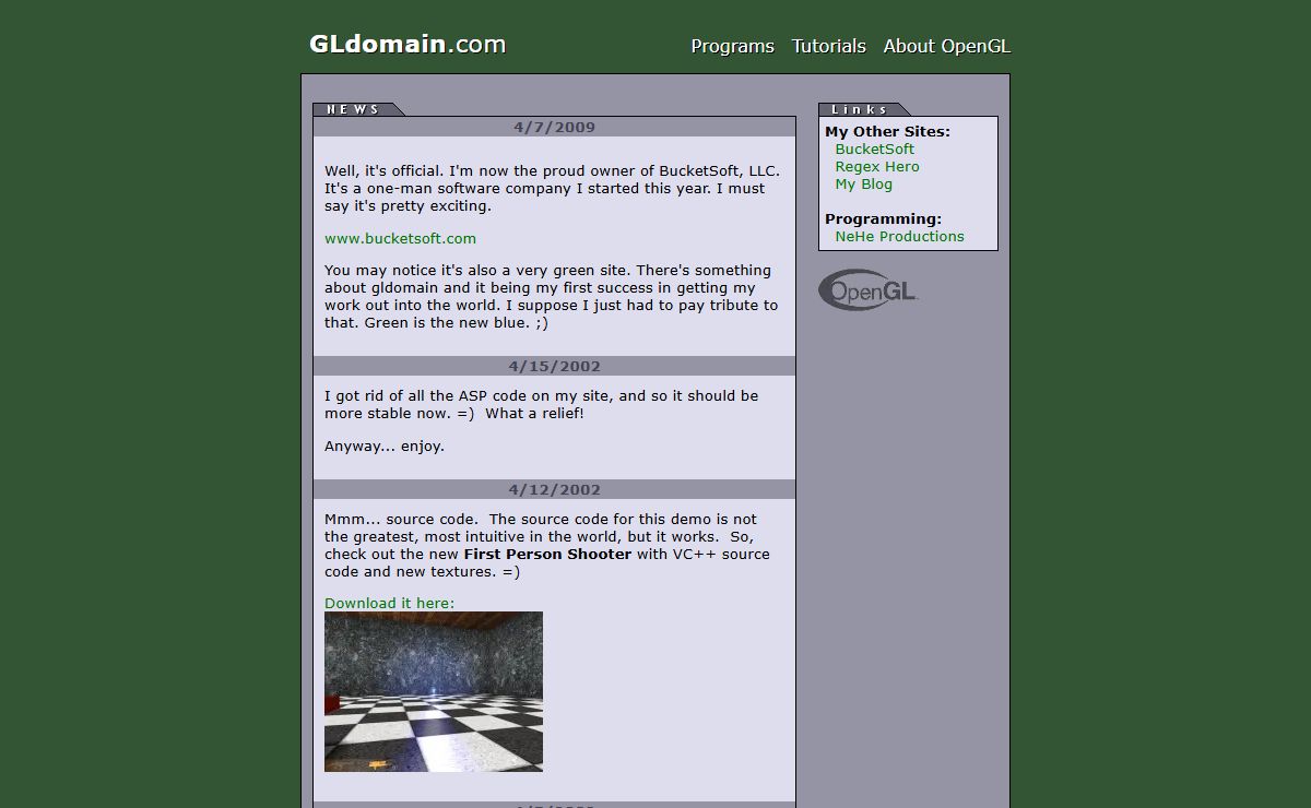 OpenGL programs, examples, and tutorials: GLdomain.com
