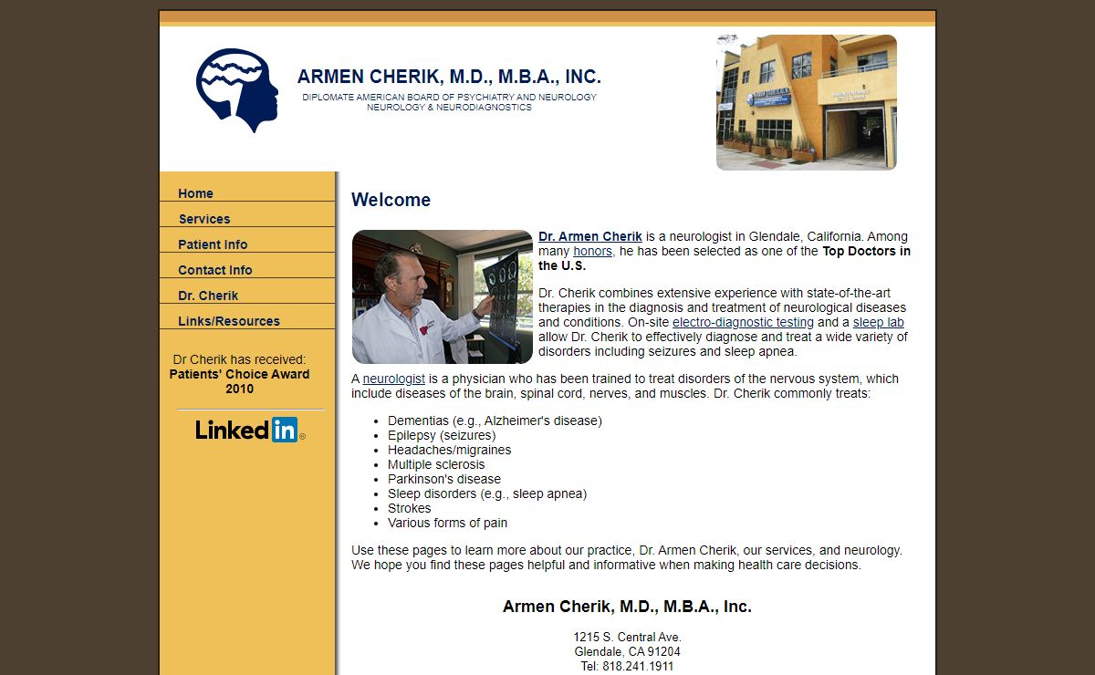 Armen Cherik, M.D., M.B.A., Inc. - Neurologist - Glendale, CA - Welcome