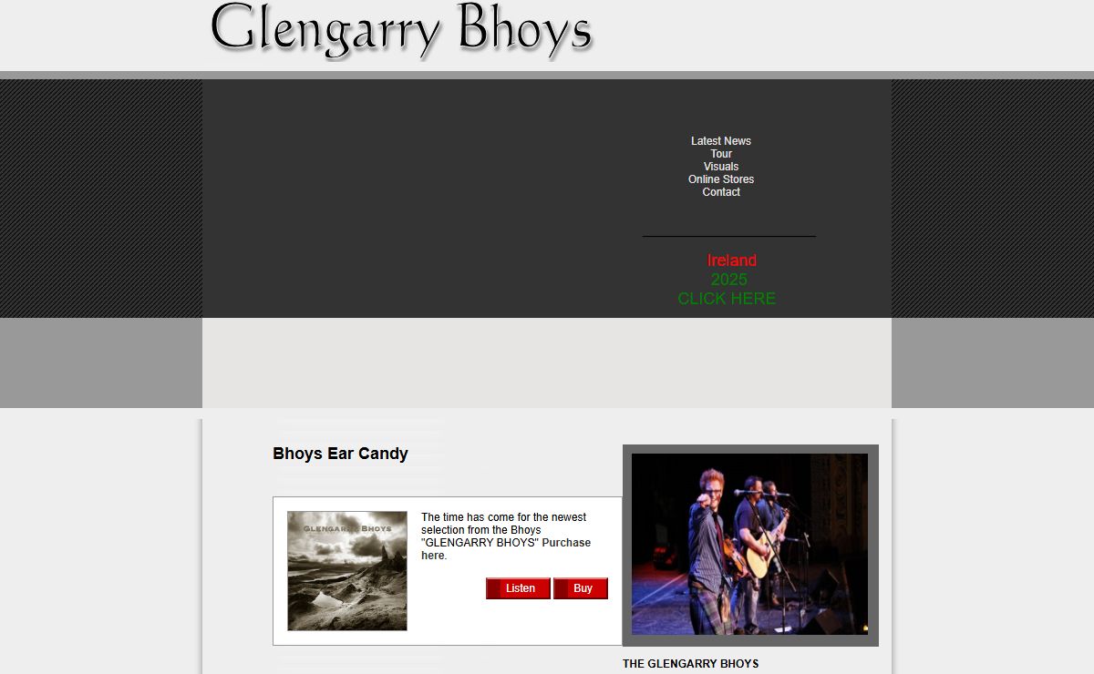 Glengarry Bhoys Tour Dates