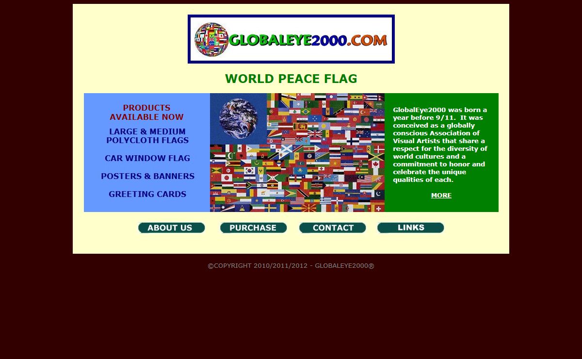 WORLD PEACE FLAG PRODUCTS from GLOBALEYE2000.COM