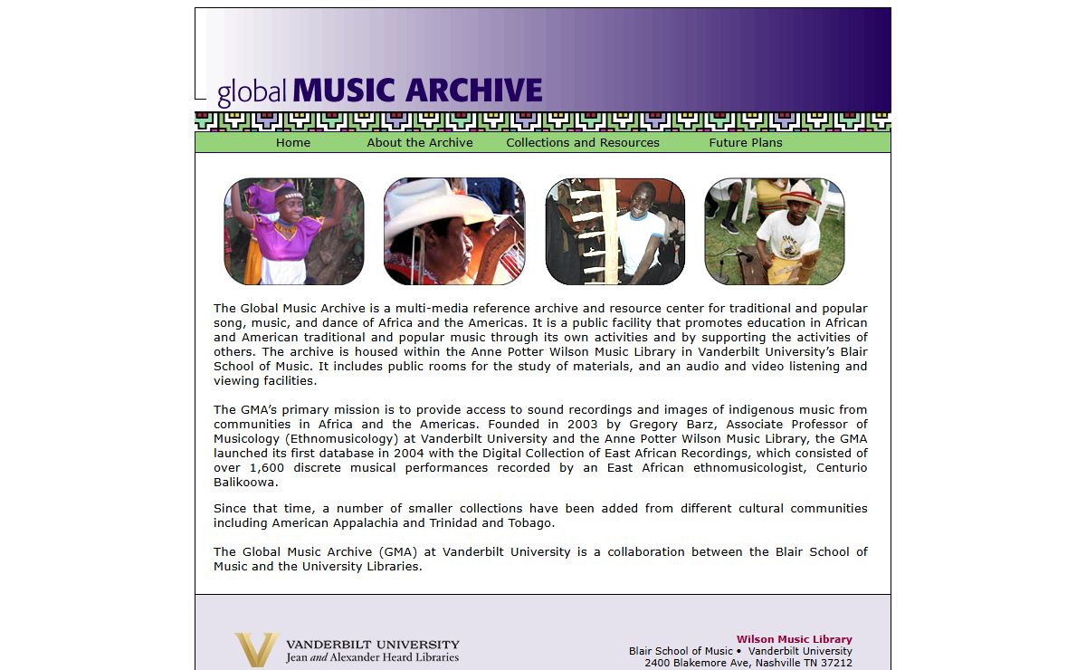Global Music Archive, Music Library, Vanderbilt University
