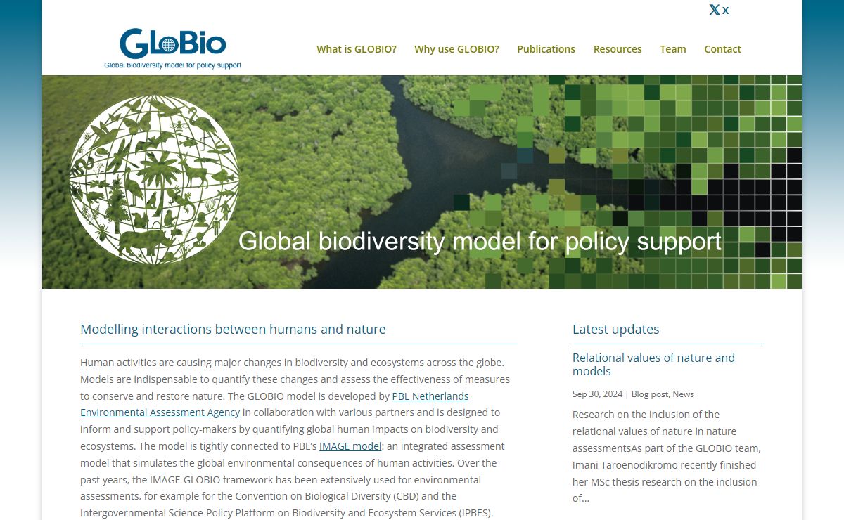 GLOBIO - Global biodiversity model for policy support - homepage | Global biodiversity model for policy support