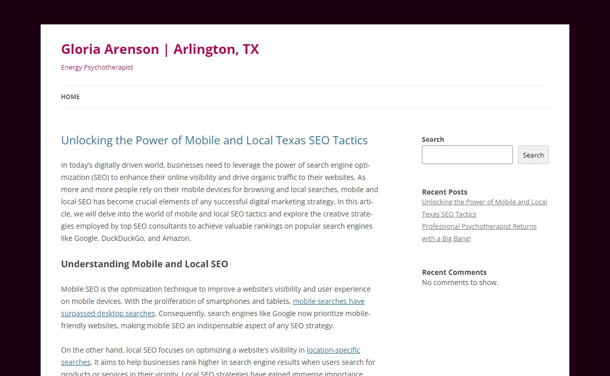 Gloria Arenson | Arlington, TX - Energy Psychotherapist