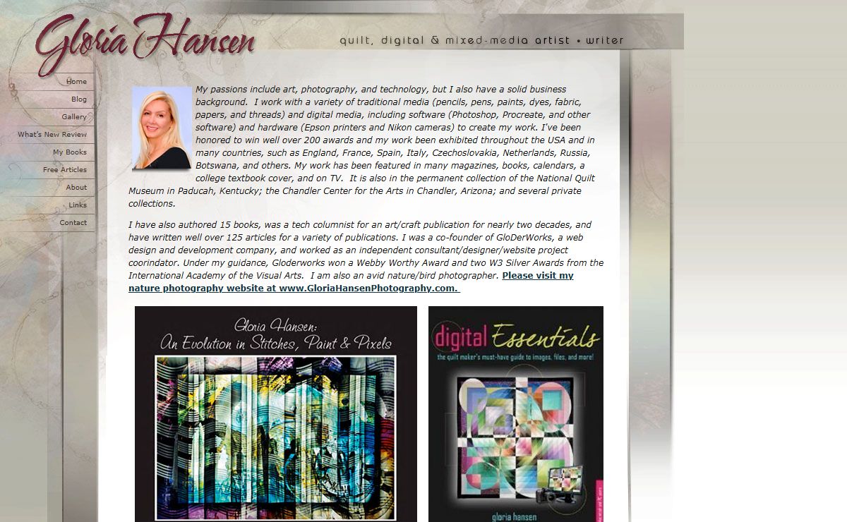 Gloria Hansen - quilt artist, writer, designer ~ quilt, digital and mixed media artist.